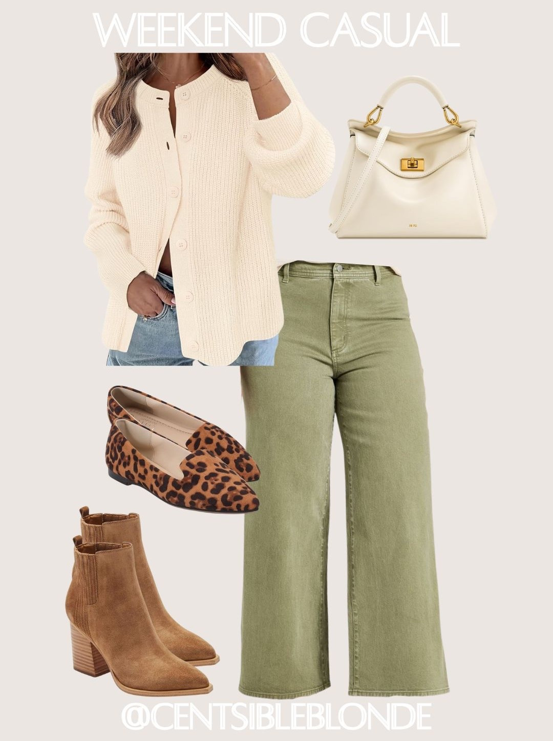 Olive jeans, target jeans, sailor jeans, wide leg jeans, leopard flats, ankle, boots, pointed toe flats, pointed toe boots, button-down sweater, cream sweater, weekend outfit, weekend style, weekend casual, ivory handbag, brown boots, olive and ivory, winter outfit, casual Friday 

#LTKTravel #LTKootd #LTKMidsize