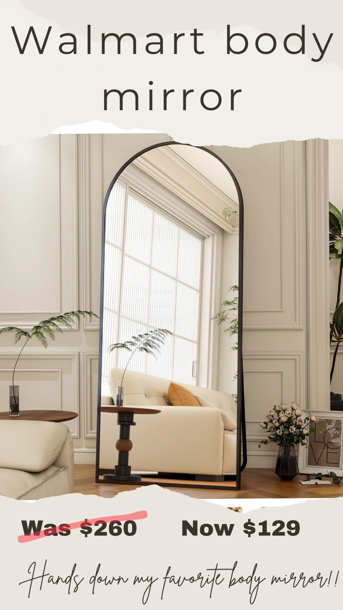 Such an amazing price for this huge body mirror!!!

#LTKxNSale #LTKSummerSales #LTKHome