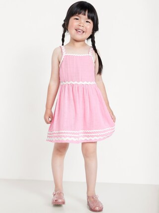 Sleeveless Double-Weave Fit and Flare Dress for Toddler Girls | Old Navy (US)
