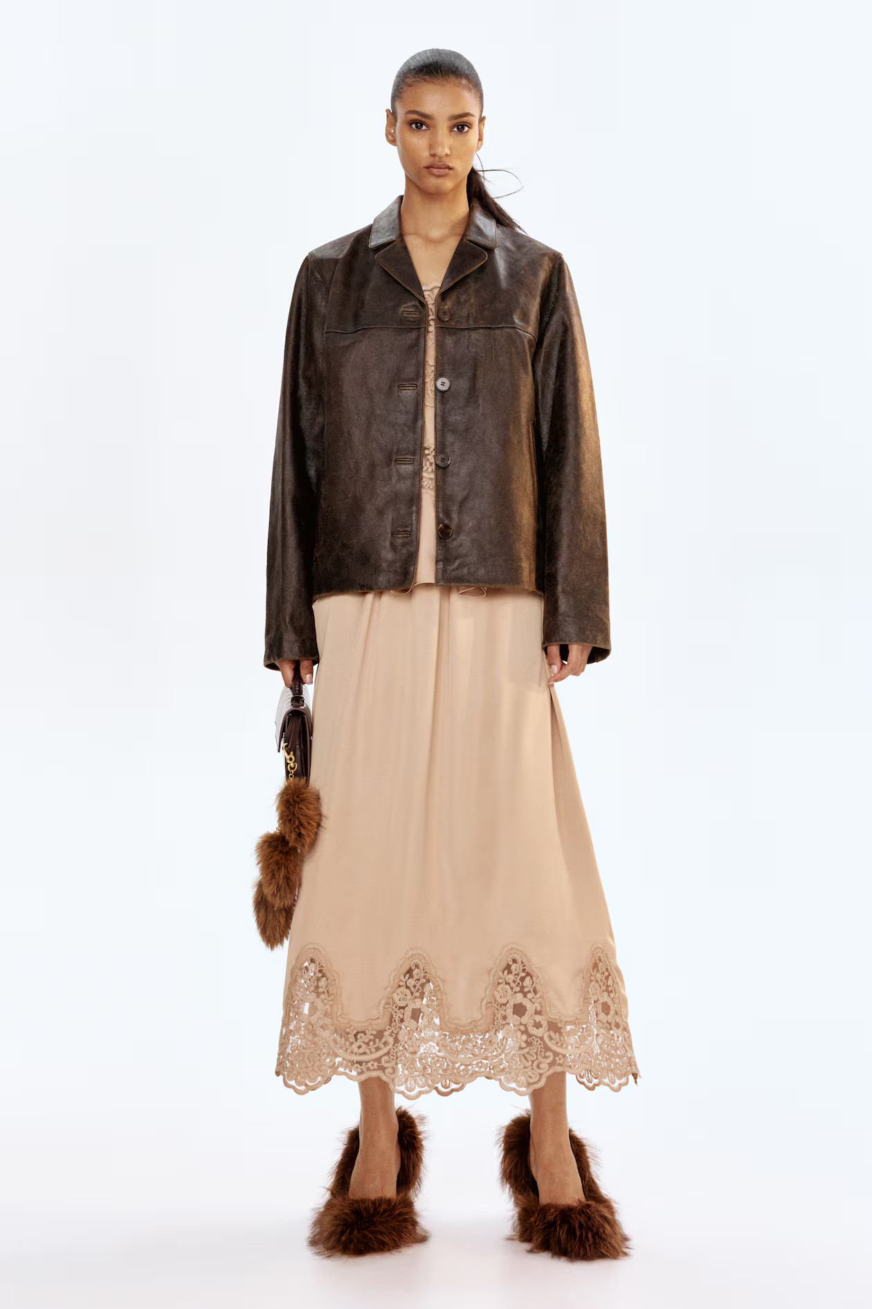 Lace-trimmed satin skirt | H&M (UK, MY, IN, SG, PH, TW, HK)