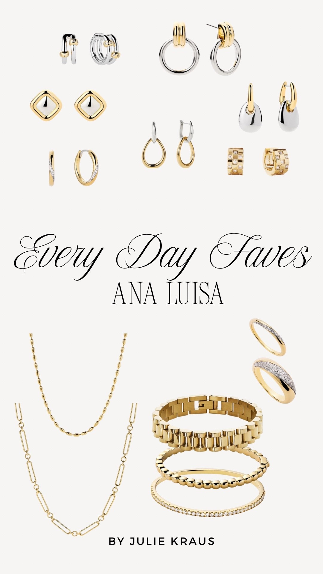 My every day favorite jewelry picks from Ana Luisa — up to 25% off for Mother’s Day. 

I love these jewels because they are quality, look and feel luxe, and are tarnish and water resistant. My every day jewelry that pulls an outfit together 🤍

#LTKSaleAlert #LTKOver40 #LTKMothersDay