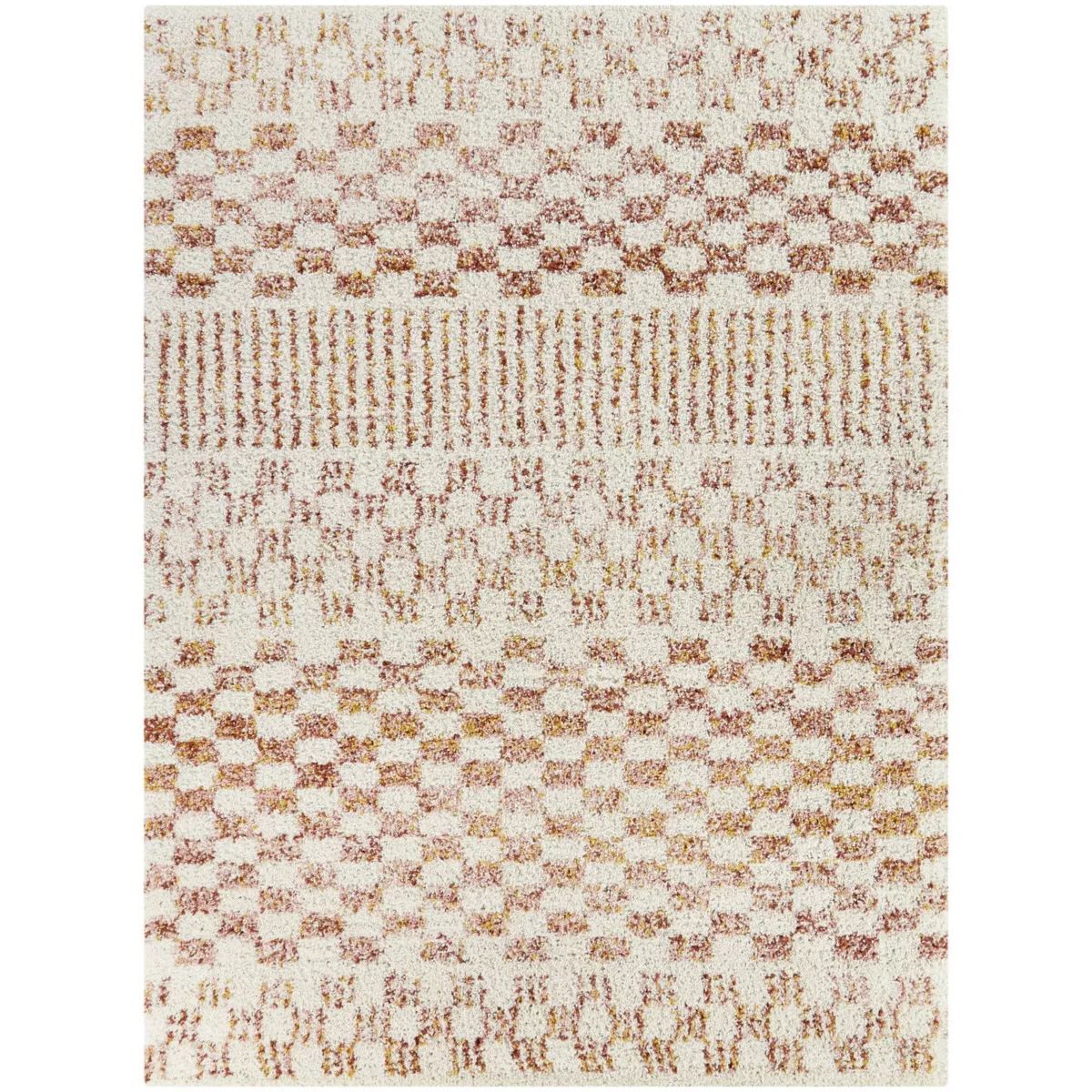 5'3"x7' Mendieta Checkered Shag Kids' Rug Orange - Balta Rugs | Target