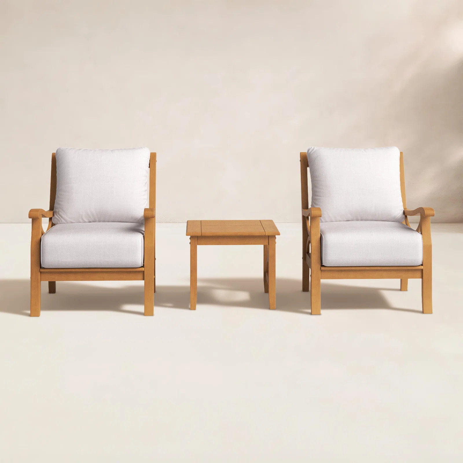 Brunswick Teak 2 - Person Patio Conversation Set with Cushions | Birch Lane