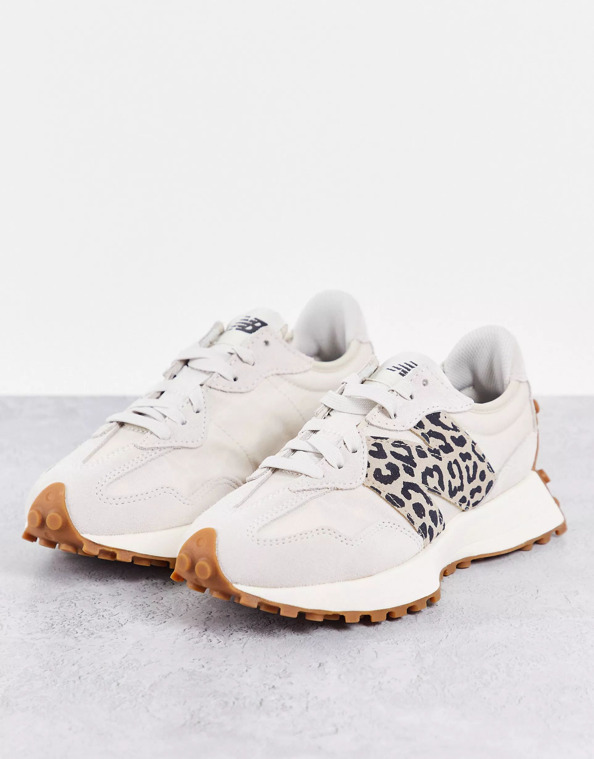 New Balance 327 sneakers in off-white with leopard print detail | ASOS | ASOS (Global)