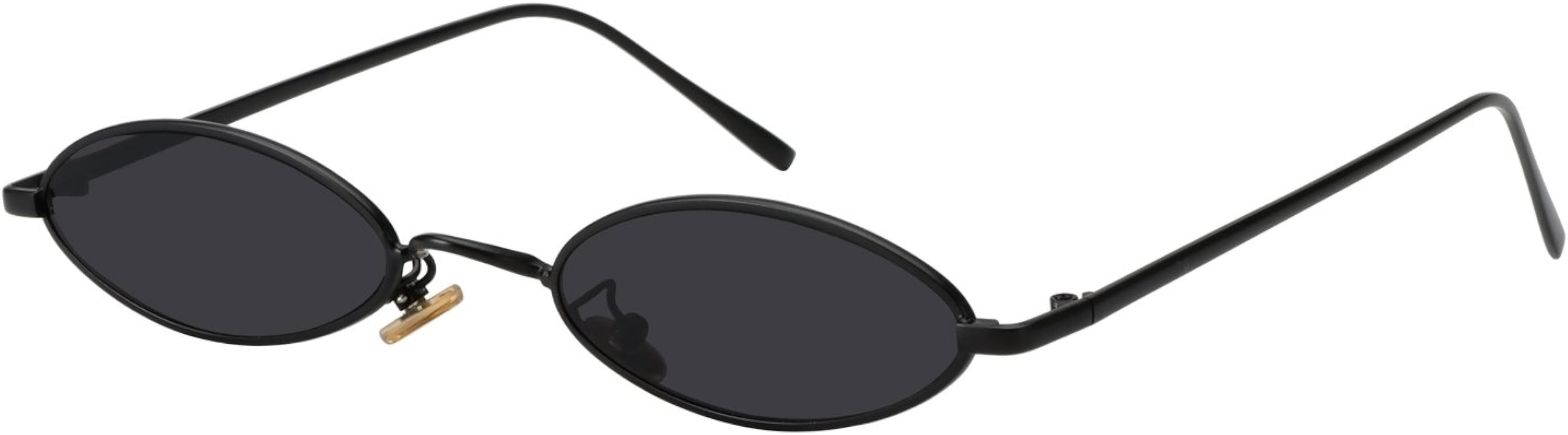 MEETSUN Vintage 90s Small Oval Sunglasses For Women Men Metal Frames Designer Gothic Glasses | Amazon (US)
