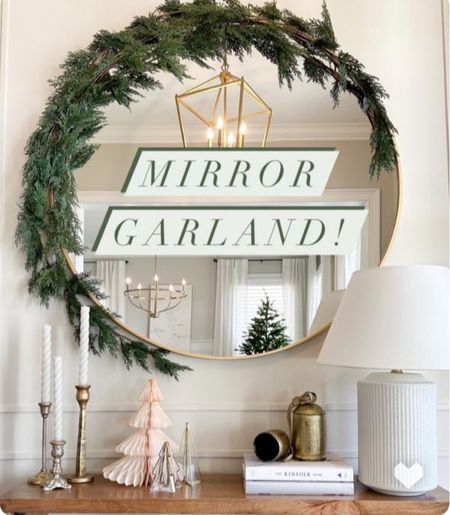 The key to the perfect draped garland is a THIN, LIGHTWEIGHT garland! I have 4 very thin garlands draped on my mirror with command hooks here 🤍 

Sale #LTKHoliday

#LTKhome #LTKHoliday