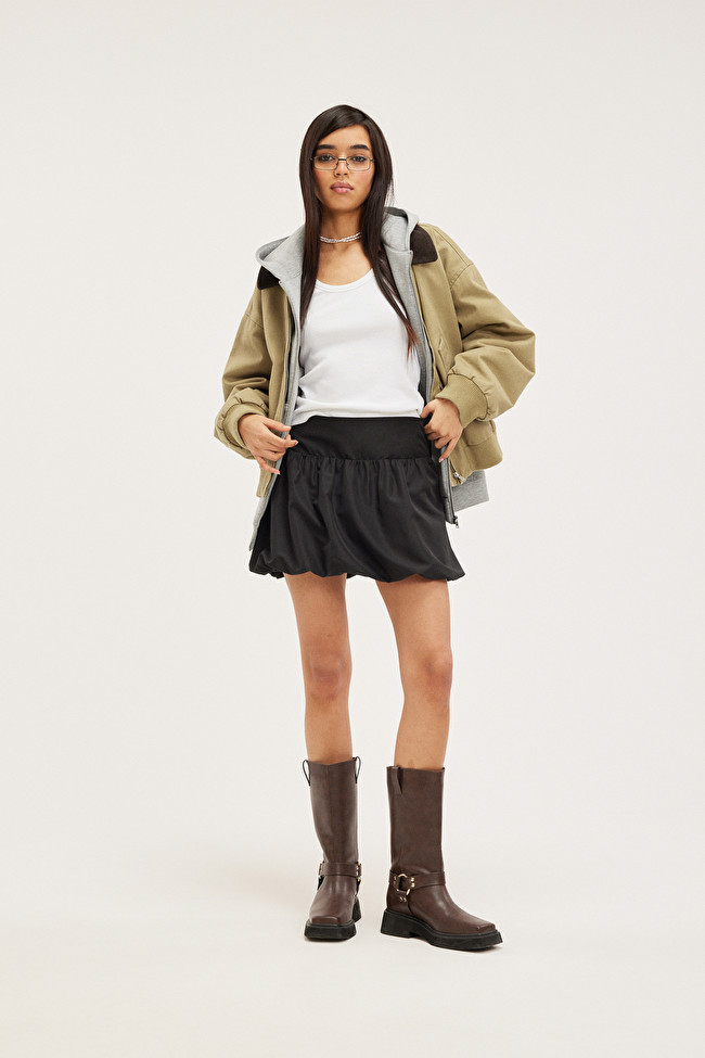 Corduroy collar bomber jacket | Monki