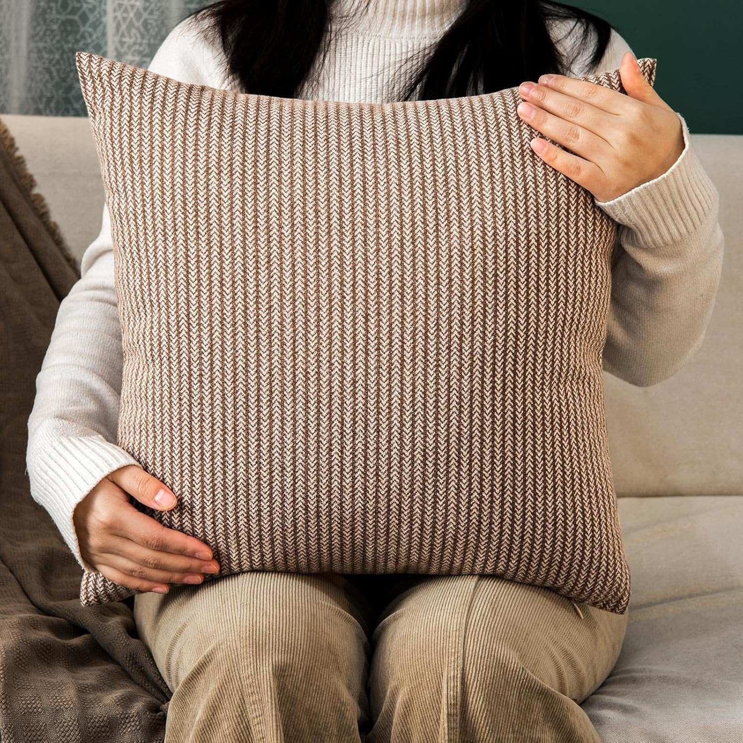 Throw Pillow Covers Square Pillow Cases for Farmhouse Cushion Case and Home Sofa Couch Decor Pack... | Amazon (US)