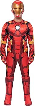 Marvel’s Iron Man Deluxe Youth Costume-Deluxe Jumpsuit with Printed Design | Amazon (US)