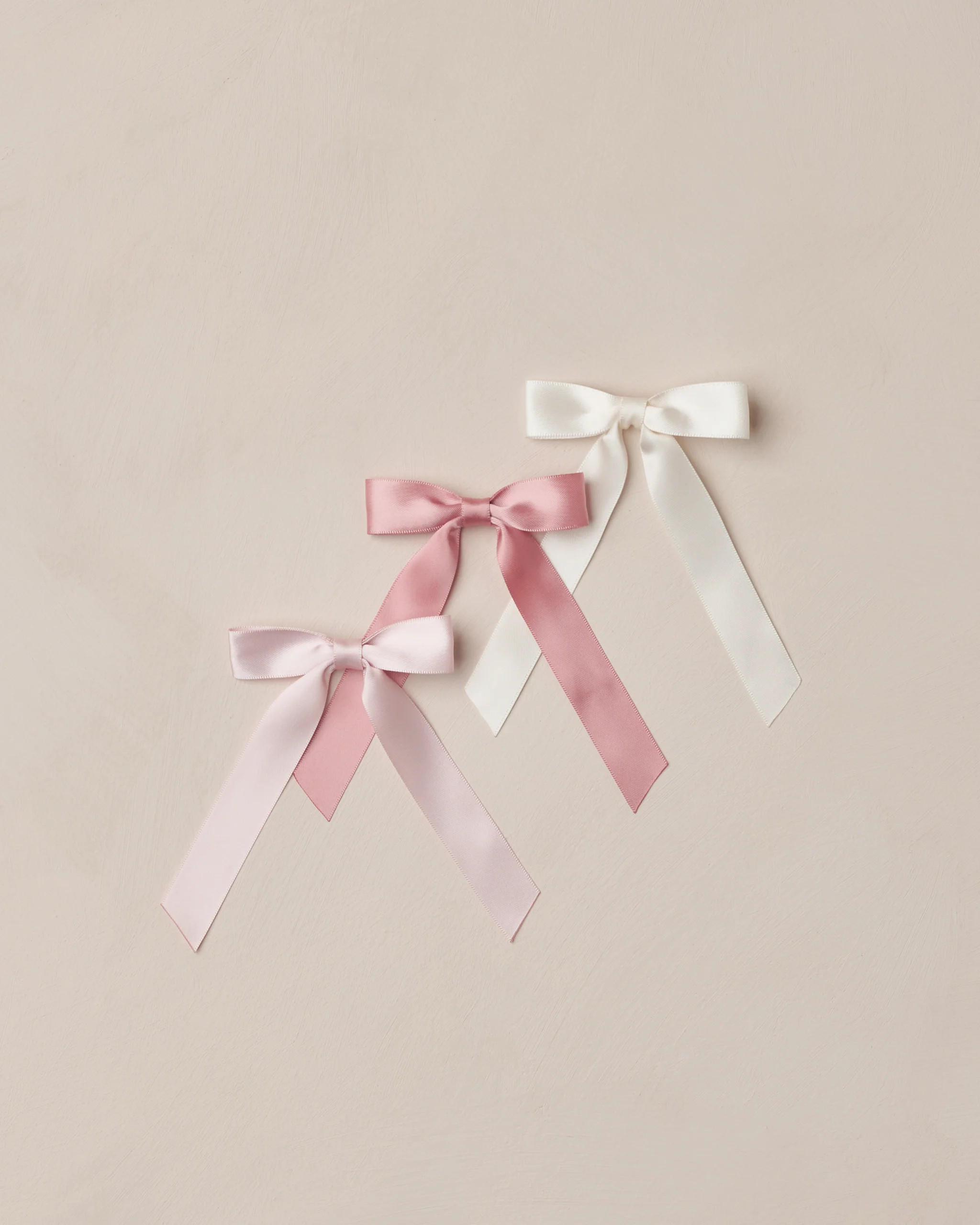 Satin Ribbon Bows | Ivory, Rose, Raspberry | Rylee + Cru