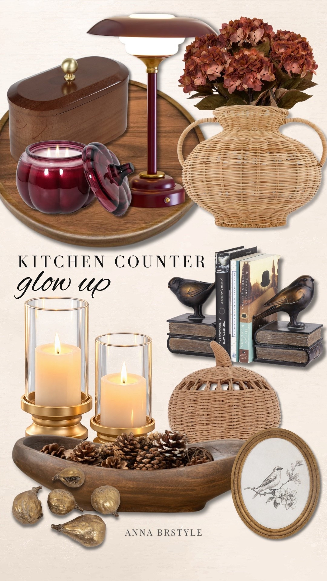 Giving my kitchen counter a little fall glow up with warm wood tones, woven textures, moody burgundy, and cozy candlelight. I love that these pieces bring in the season without making the space feel overly themed.

fall kitchen decor, kitchen counter decor, fall home decor, autumn home finds, woven decor, burgundy home decor, cozy kitchen, seasonal home decor, fall decorating ideas, kitchen styling, autumn decor, annabrstyle

#LTKSeasonal #LTKHome #LTKdayinmylife