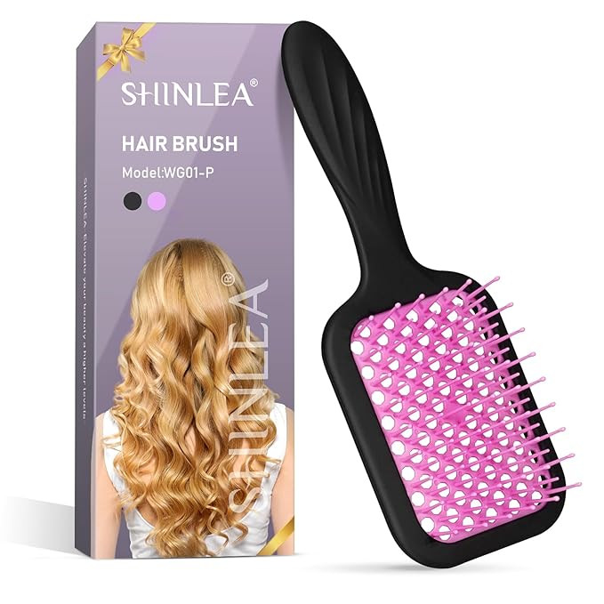 Vented Detangling Brush for Curly Thick Hair, Wave-Shaped Bristles for Scalp Massage, Anti-Tangle... | Amazon (US)