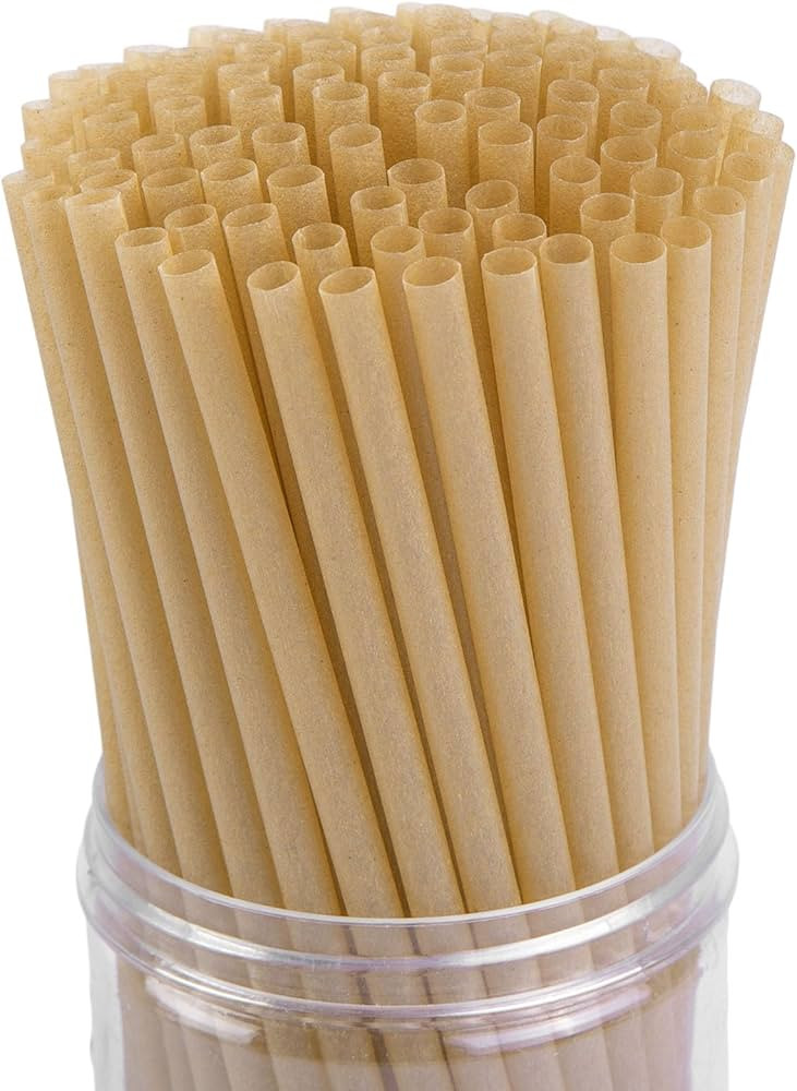 HANSGO Sugarcane Straws, 200PCS Drink Straws Disposable for Hot Cold Drinks, Coffee, Cocktail, Ju... | Amazon (US)