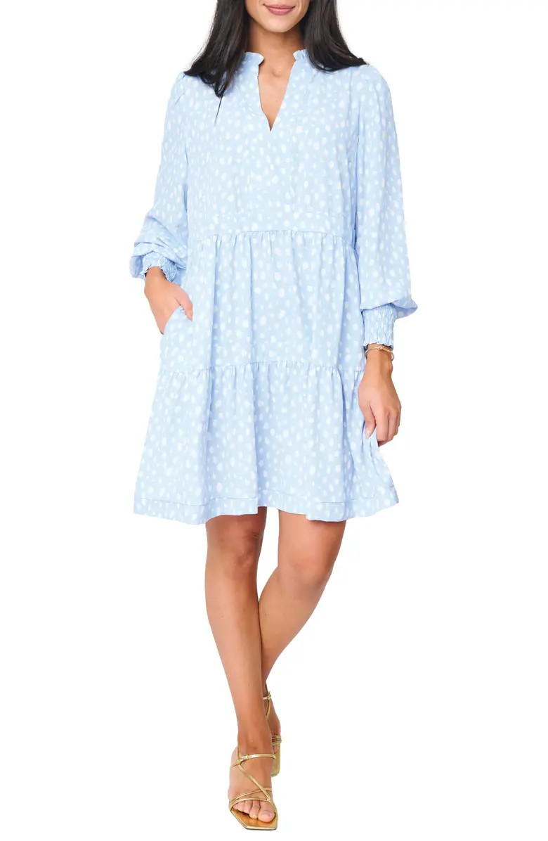 Printed Tiered Long Sleeve Dress | Nordstrom