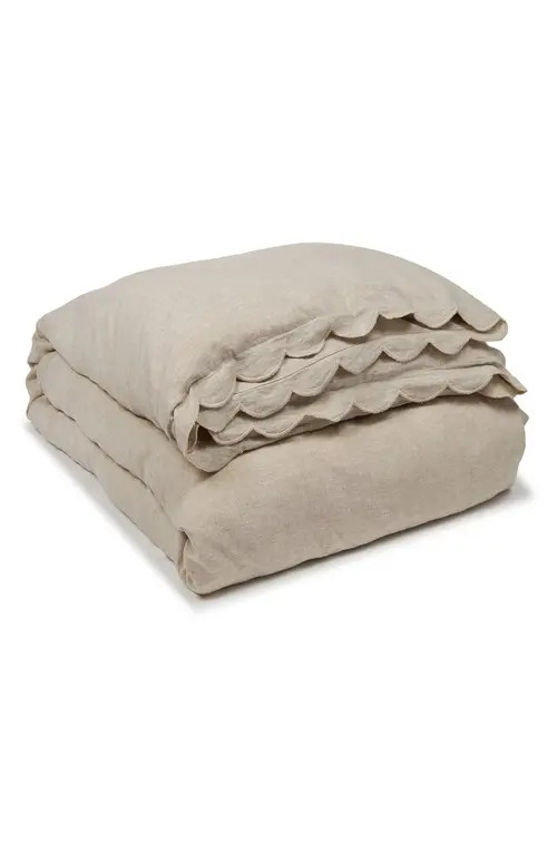 Pom Pom at Home Kelly Linen Duvet Cover in Flax/flax at Nordstrom, Size King | Nordstrom