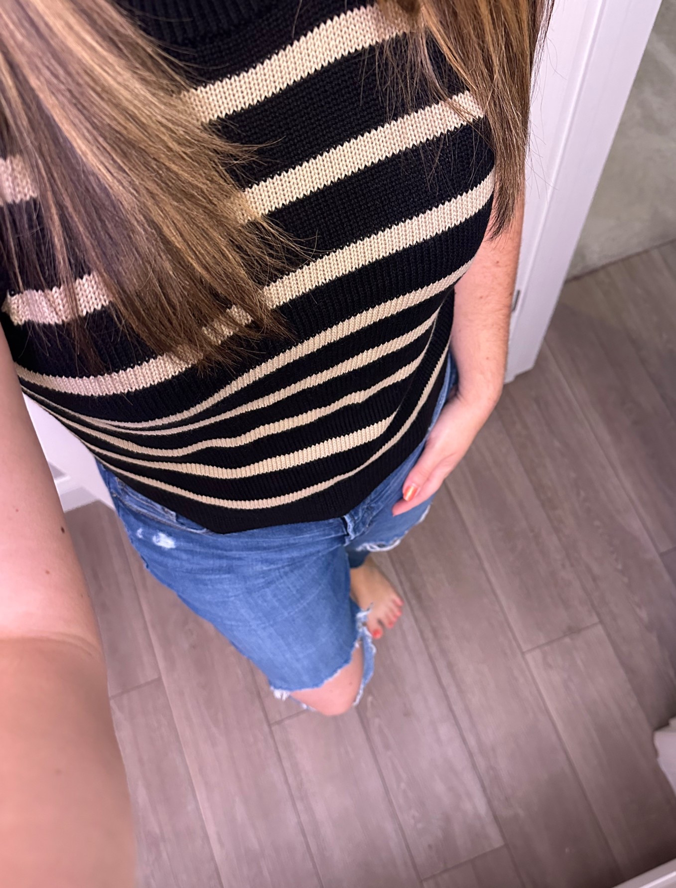 Quick and easy OOTD for me today! Stripe sweater vest and ripped jeans. 

Mom Fit | Mom Outfits | Fall Outfit Inspo | Winter Outfit Inspo | Target Outfit Ideas | Women in 30s Fashion | Midsize Women Outfits | Midsize Fashionn

#LTKmomlife #LTKootd #LTKdayinmylife