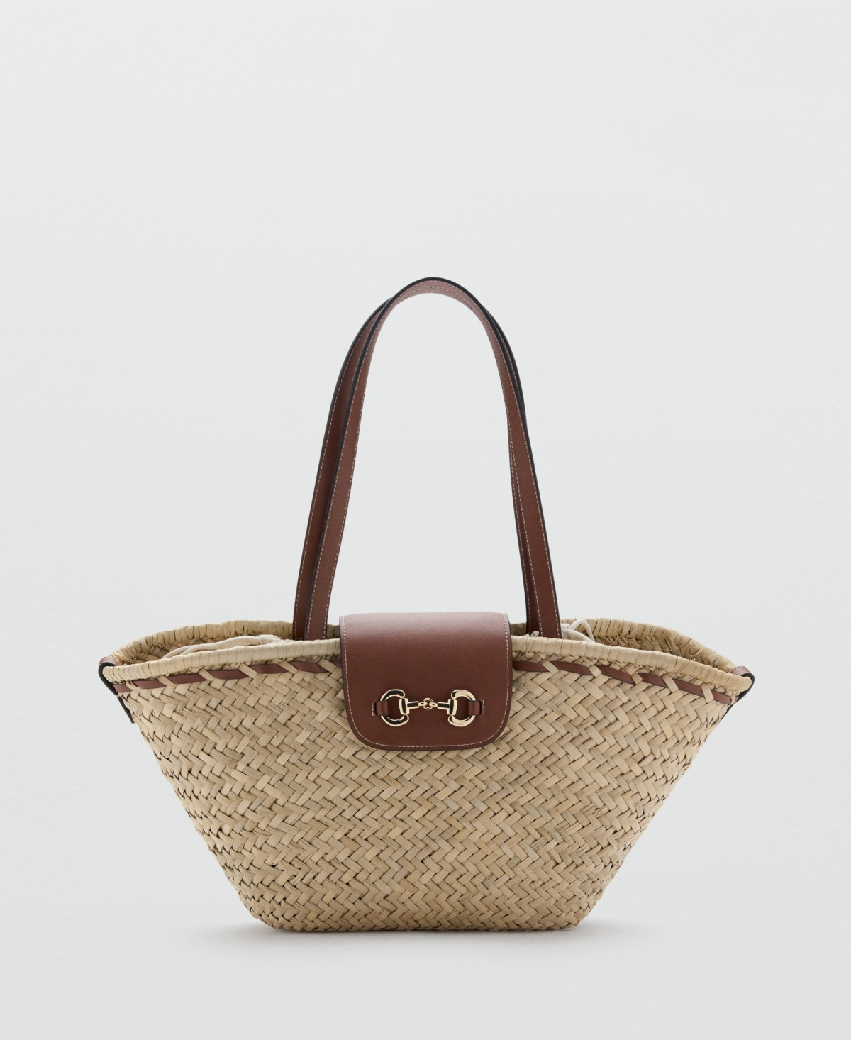 Mango Women's Medium Natural Fiber Basket Bag - Leather | Macy's