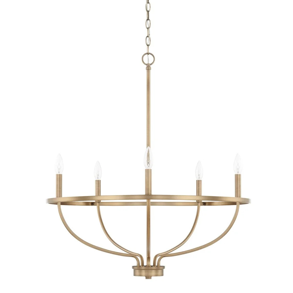 Capital Lighting Homeplace / Greyson 5-LT Chandelier - Aged Brass - 428551AD - Walmart.com | Walmart (US)