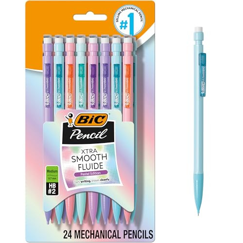 BIC Xtra-Smooth Pastel Mechanical Pencils, Medium Point, 0.7mm, 24-Count | Amazon (US)