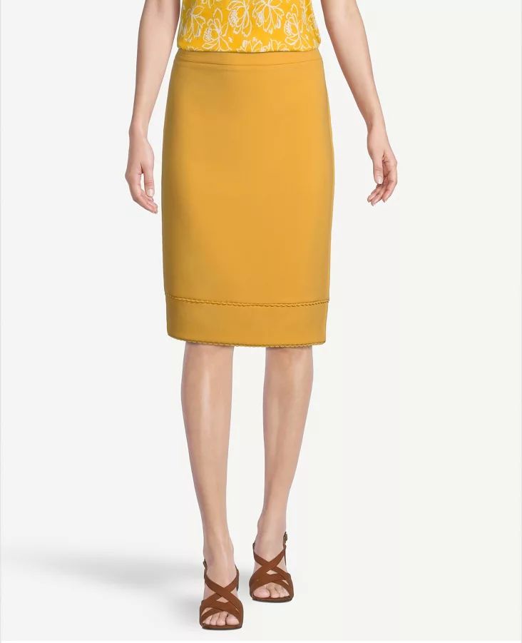 Scalloped Trim Pencil Skirt | Ann Taylor Factory