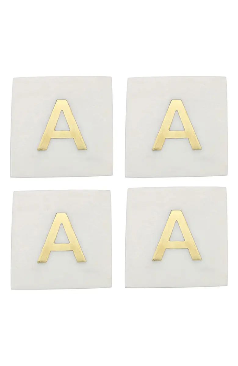 Set of 4 Monogram Marble Coasters | Nordstrom
