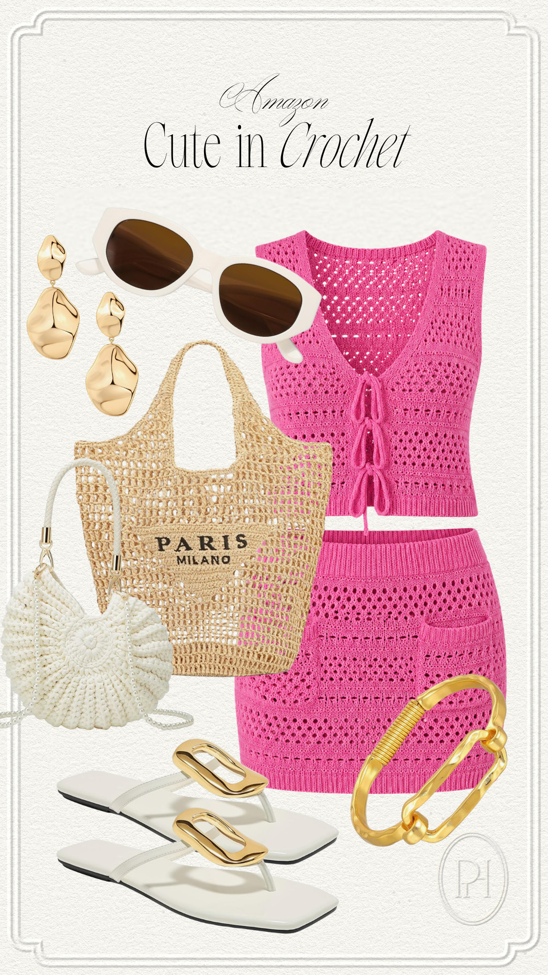 The cutest crochet finds on Amazon!

pink set, matching set, crochet set, pink mini skirt, pink crochet shirt, crochet top, crochet handbag, seashell handbag, summer handbag, summer fashion, summer looks, summer outfit, summer style, white sunglasses, gold bracelet, gold earrings, white sandals, summer shoes, summer footwear, gold accents, gold accessories, vacation look, vacation style, vacation outfit, vacation look, resort style, resort wear, resort outfit 

 #LTKgrwm #LTKootd #LTKTravel