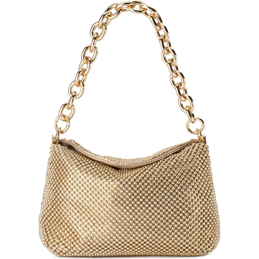 Olga Berg Skylar Ball Mesh Shoulder Bag in Gold at Nordstrom | Nordstrom
