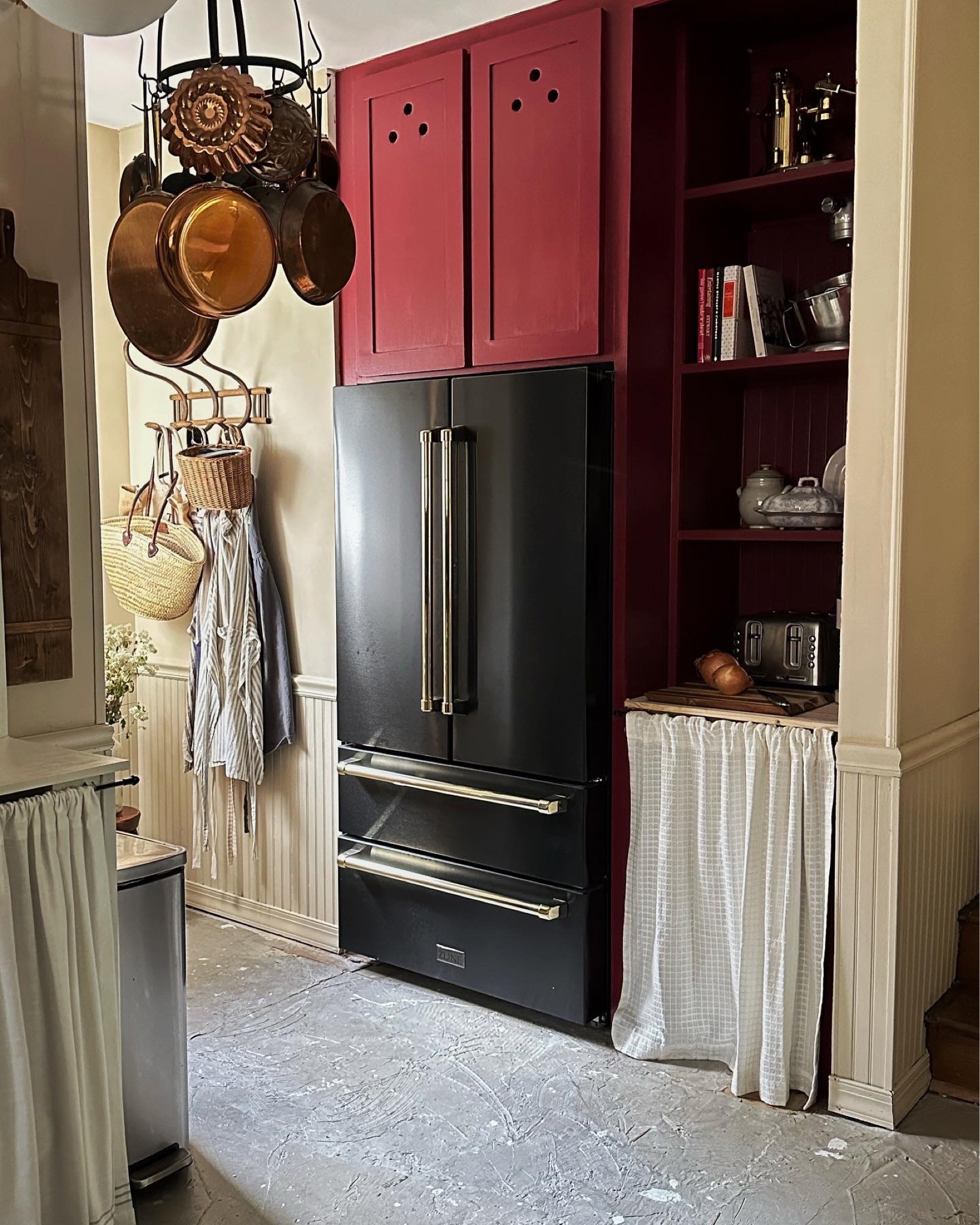 Pantry progress! A bold color and some French touches. #pantrygoals #pantrymakeover #

#LTKhome