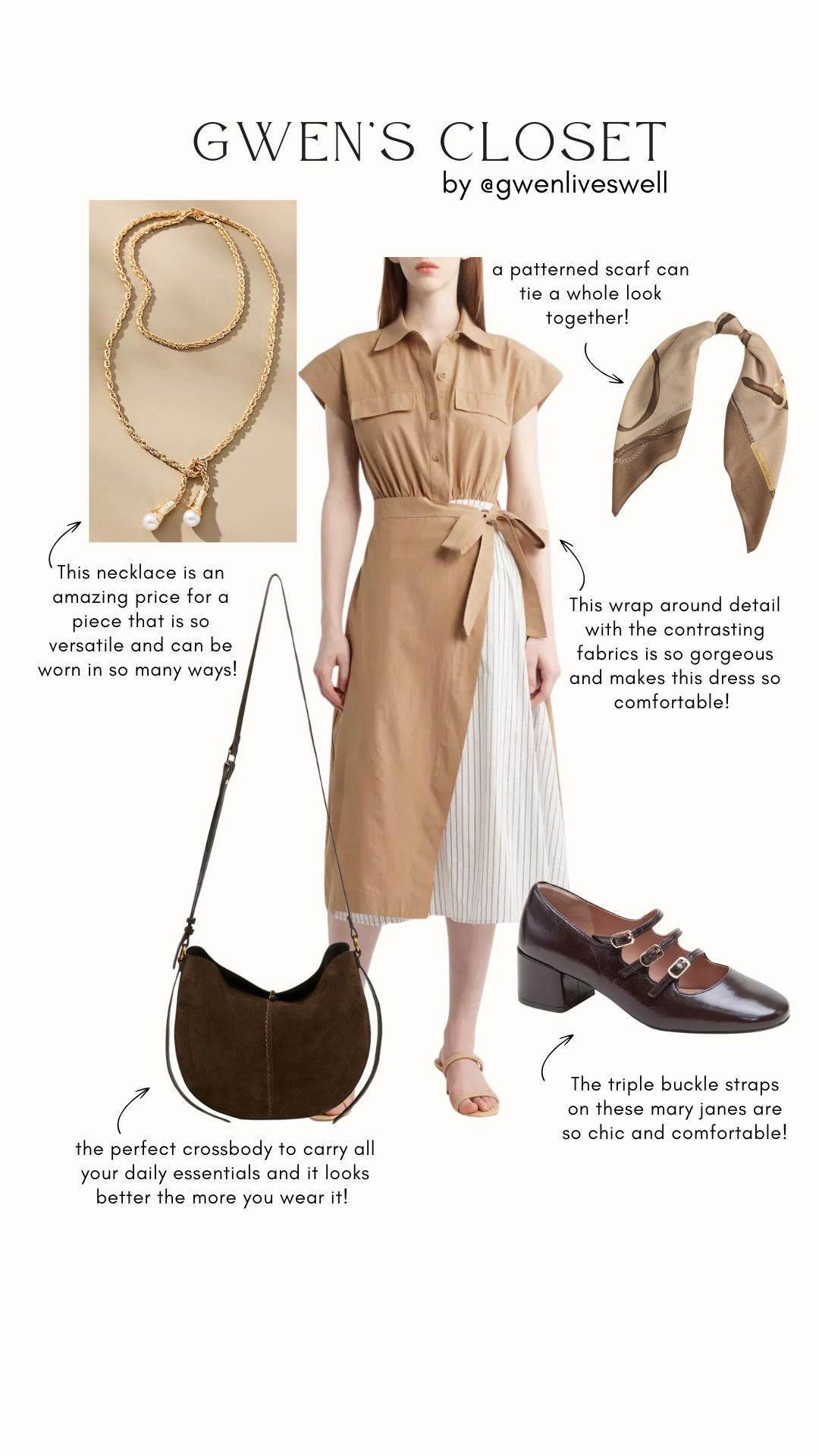 This neutral wrap dress is such a standout piece — I love the mix of fabrics and effortless tie waist (so flattering and comfy!). Paired it with classic Mary Janes, a suede crossbody, and a versatile gold necklace that elevates any outfit. Add a patterned scarf and you’ve got the perfect fall outfit for everyday wear.

#FallOutfitIdeas #Over40Style #AgelessFashion #NeutralOutfit #ClassicStyle #MatureFashion #TimelessStyle #FallWardrobeEssentials #ChicFallLooks #FashionOver40 #CapsuleWardrobe #EffortlessStyle #MaryJaneShoes #GwenLivesWell #LTKstyle #LTKfashion #LTKunder100 

 

#LTKSeasonal #LTKOver40 #LTKSaleAlert