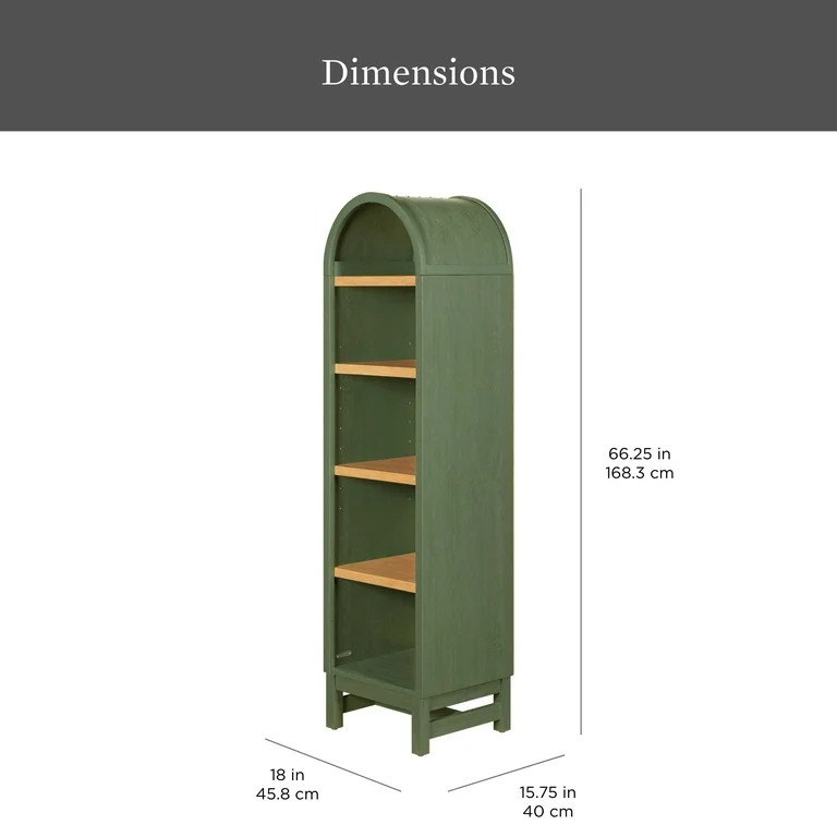 Better Homes & Gardens Juliet Narrow Arch Bookcase, Deep Green Finish | Walmart (US)