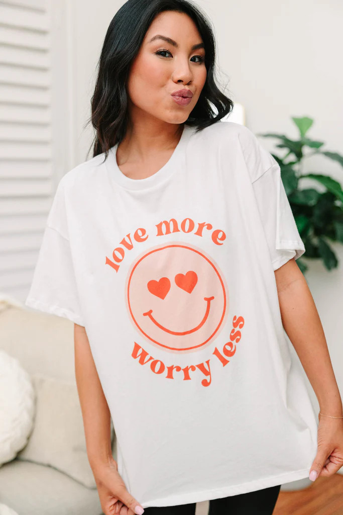 Love More Worry Less White Graphic Tee | The Mint Julep Boutique