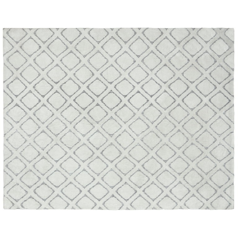 Better Homes & Gardens Tufted Diamond Indoor Area Rug, Ivory, High-Low Pile, 8' x 10' | Walmart (US)
