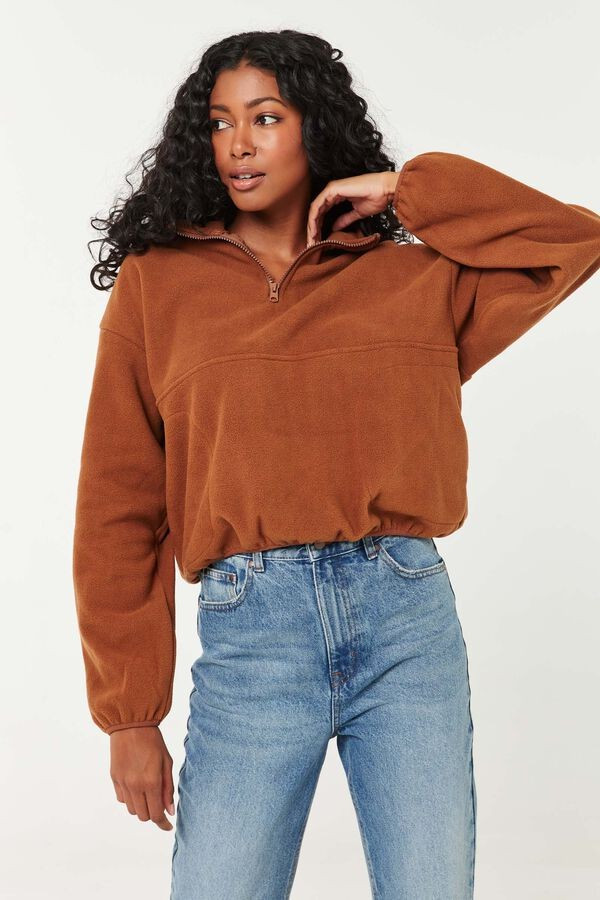 Zip Mock Fleece Sweatshirt | Ardene