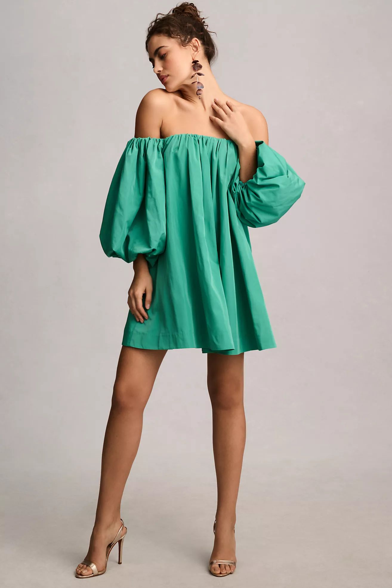 Mare Mare Puff-Sleeve Off-The-Shoulder Mini Dress | Anthropologie (US)