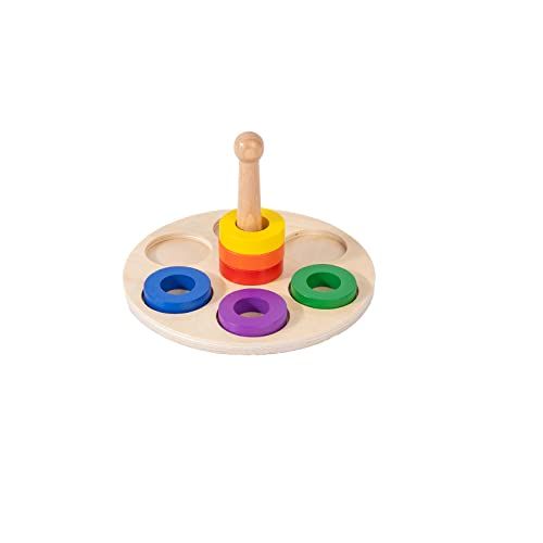 Adena Montessori 6 Rings on Peg Baby Toys for 1 Year Old Infant Toddlers | Amazon (US)