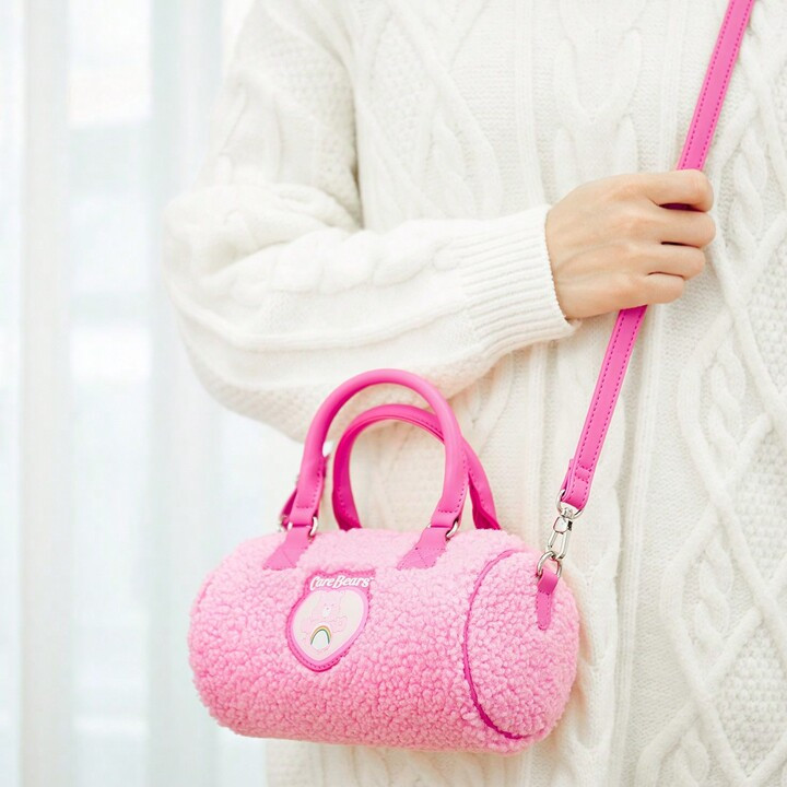 Miniso Love Little Bear Powder Park Series Boston Bag Cute Plush Crossbody Bag | SHEIN
