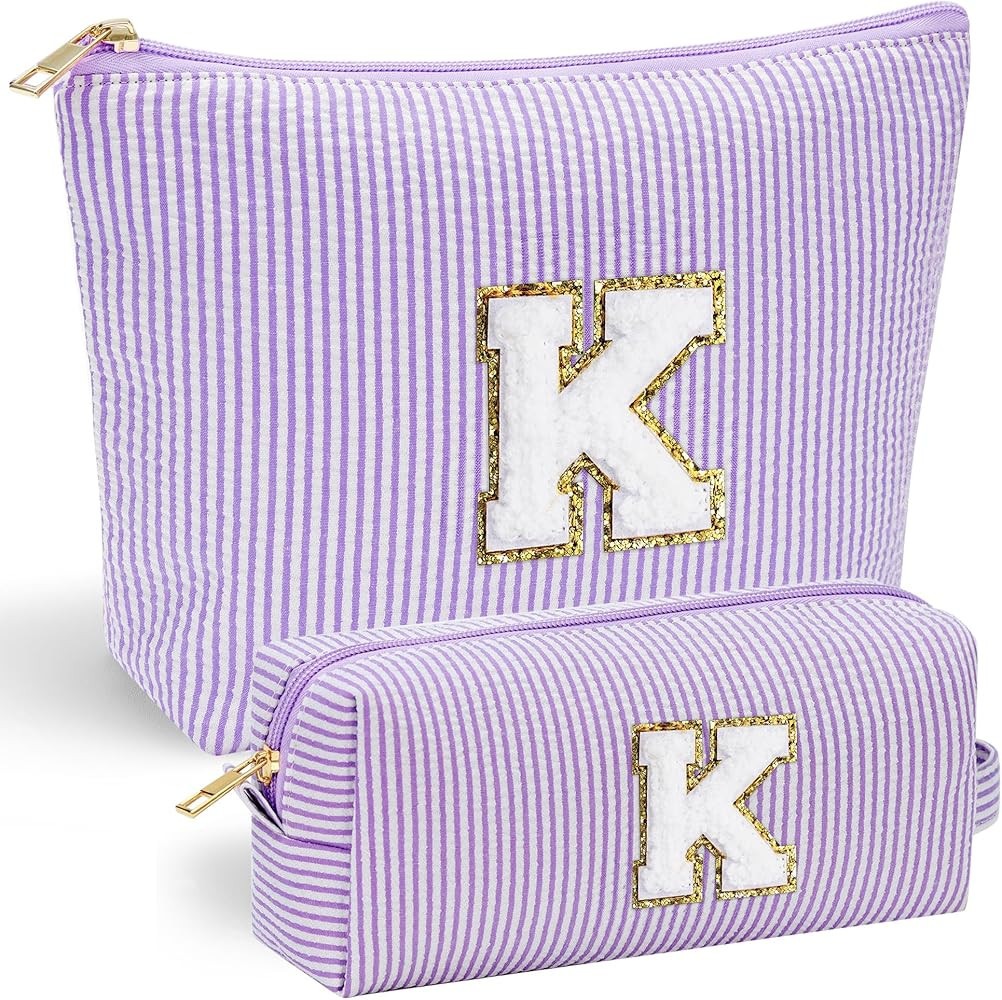 YOOLIFE Purple Makeup Bag for Girls- Personalized Cute Makeup Pouch for Girlfriend Bridesmaid Wif... | Amazon (US)