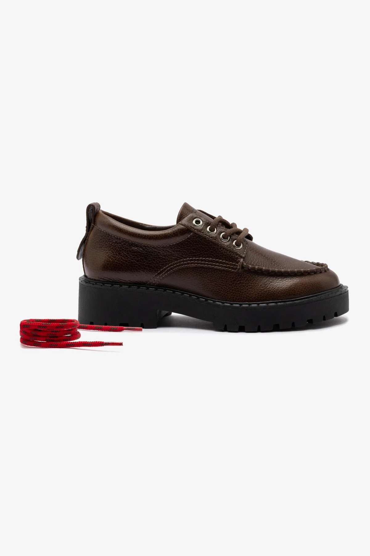 London Lace Up Loafer In Brown Leather | Larroude