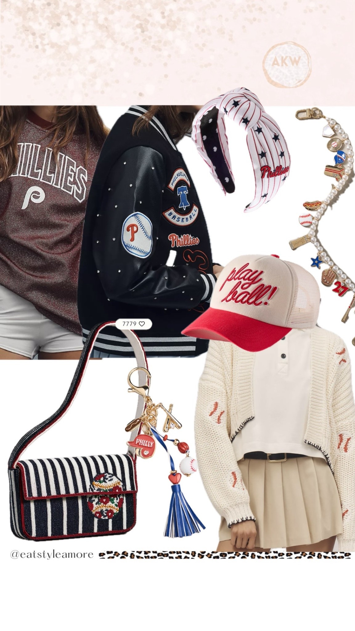 Sparkles and cute baseball and Phillies finds at Anthropologie. 