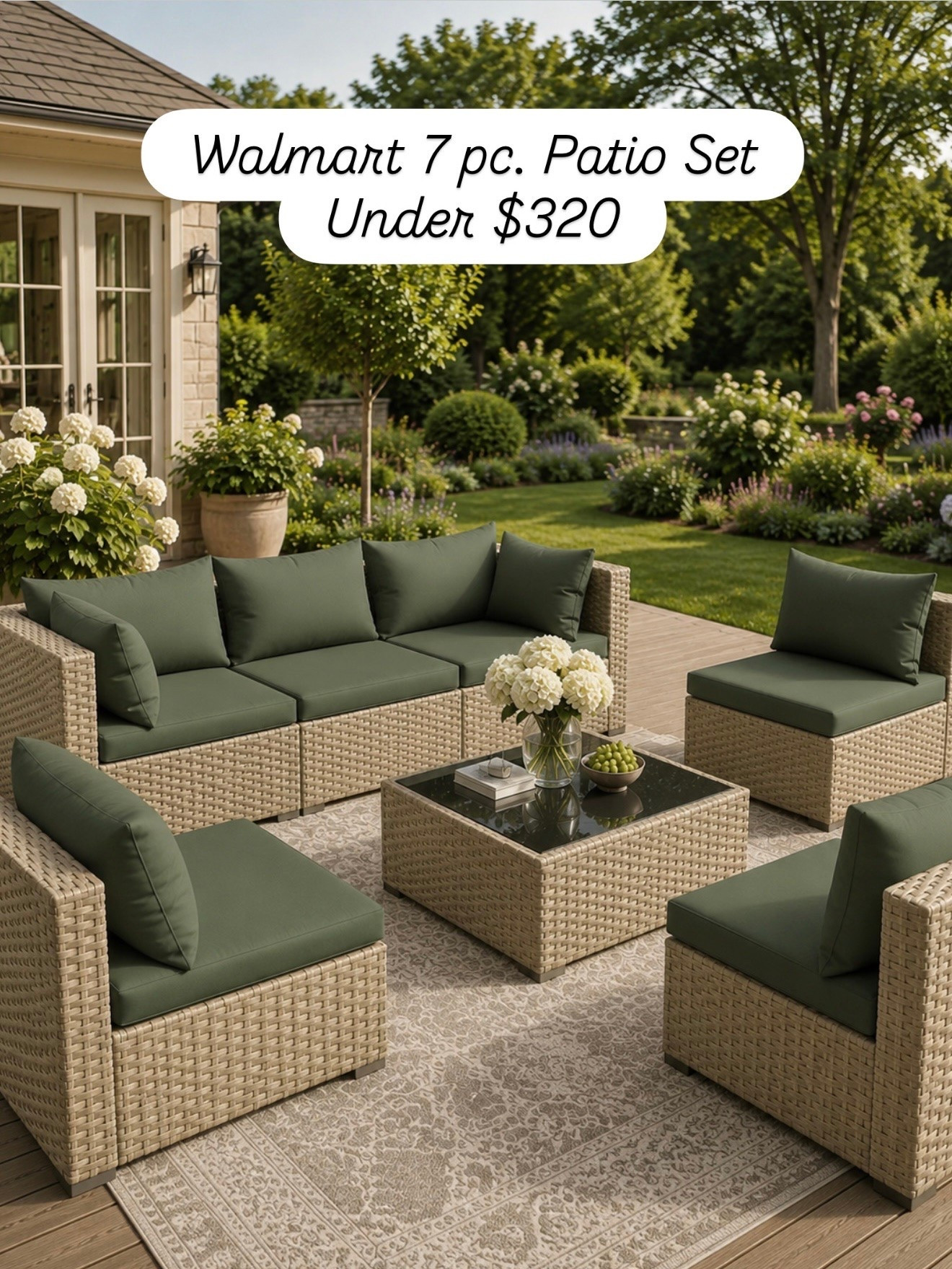 Walmart Clearance 7-Piece Outdoor Furniture Set Under $320

This 7-piece patio set is such an amazing clearance find for creating a cozy outdoor seating area without spending thousands. I love the neutral wicker paired with the rich green cushions for a timeless look that feels both relaxed and elevated. Perfect for patios, decks, and backyard entertaining all summer long.

Follow @farmtotablecreations on Instagram for more outdoor finds and patio styling inspiration. 

#outdoorfurniture #patiofurniture #walmartfinds #backyarddecor #outdoorliving

walmart patio set | outdoor sectional | wicker patio furniture | backyard seating | outdoor conversation set | patio makeover | deck furniture | affordable patio furniture | neutral outdoor decor | patio inspiration | outdoor entertaining | clearance patio furniture | summer patio ideas | outdoor sofa set | woven wicker furniture | deck decor ideas | cozy backyard | patio styling | outdoor living space | patio set on sale | backyard refresh | neutral patio decor | walmart outdoor finds | outdoor seating ideas | budget friendly decor

#LTKSeasonal #LTKHome #LTKSaleAlert
