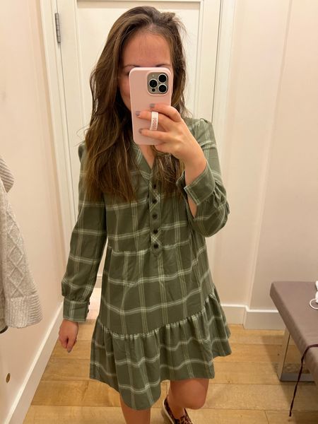 Love olive green this time of year to pair with brown or black booties! This plaid is classic. Comfortable dress for work or thanksgiving.

Sizing- I’m 5’4 and wear petite dress at LOFT. I’m in petite but sized down one, but I recommend staying tts in this dress. 

#LTKunder100 #LTKworkwear #LTKHoliday