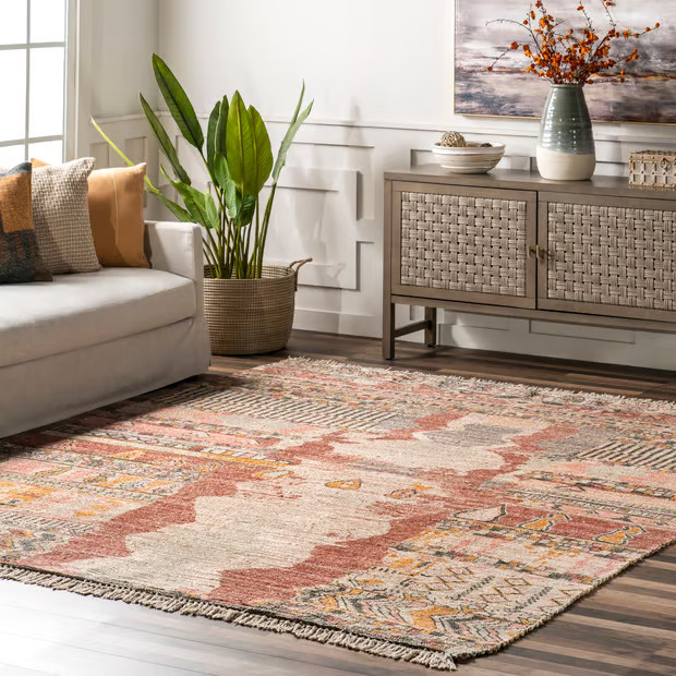 Multi Southwestern Abstract Fringed 9' x 12' Area Rug | Rugs USA