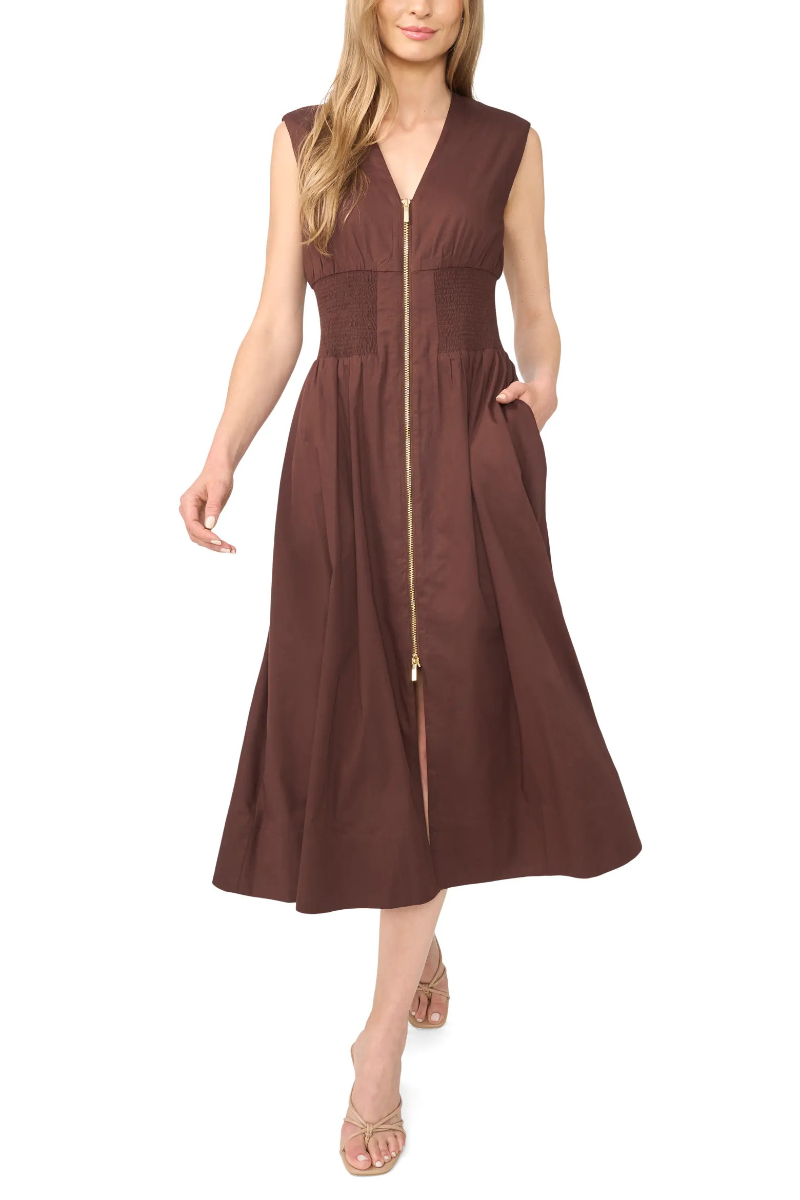 Zip-Front Midi Dress (Women) | Nordstrom | Nordstrom