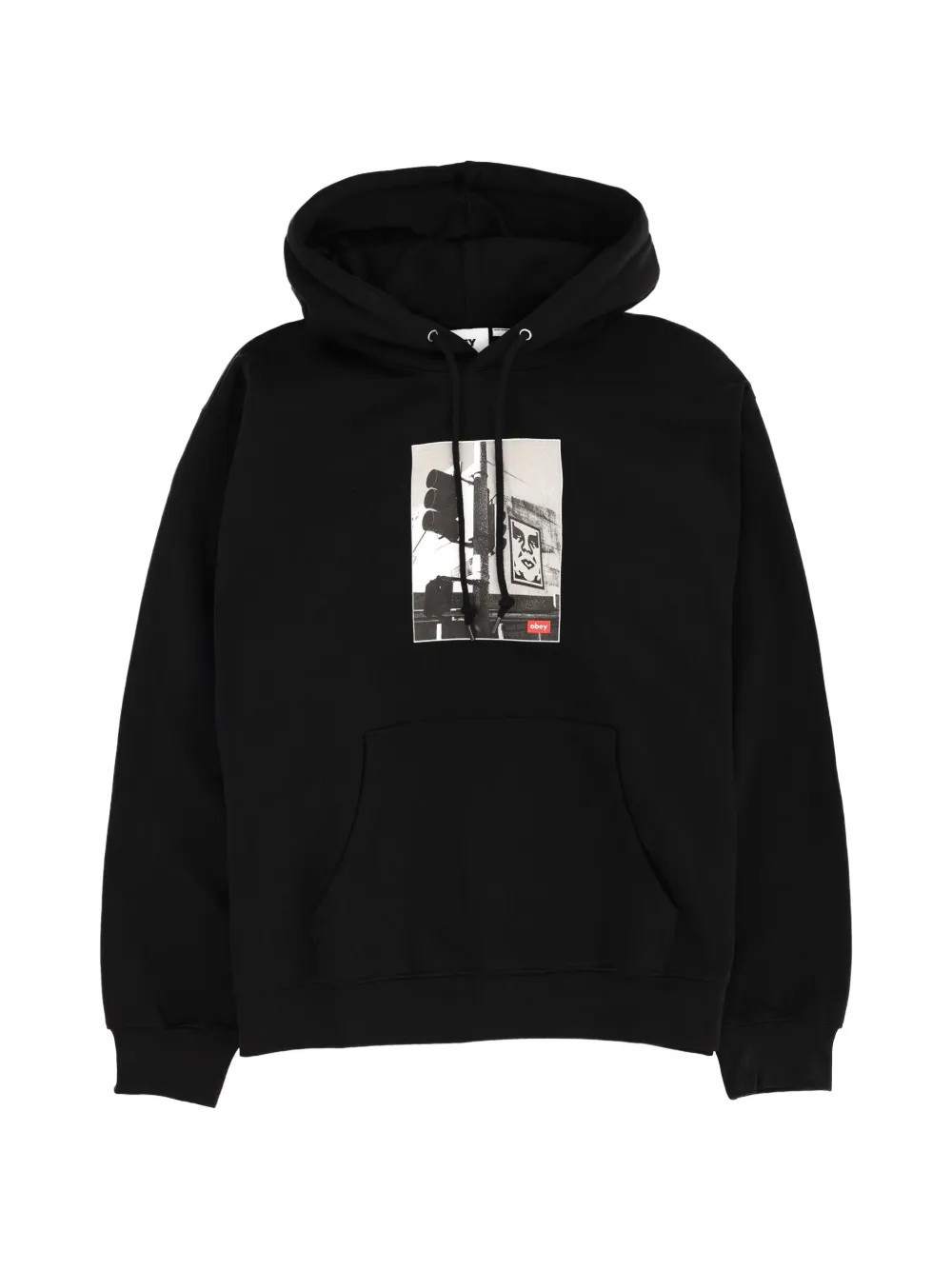 Obey graphic hooded hoodie - Black | Farfetch Global
