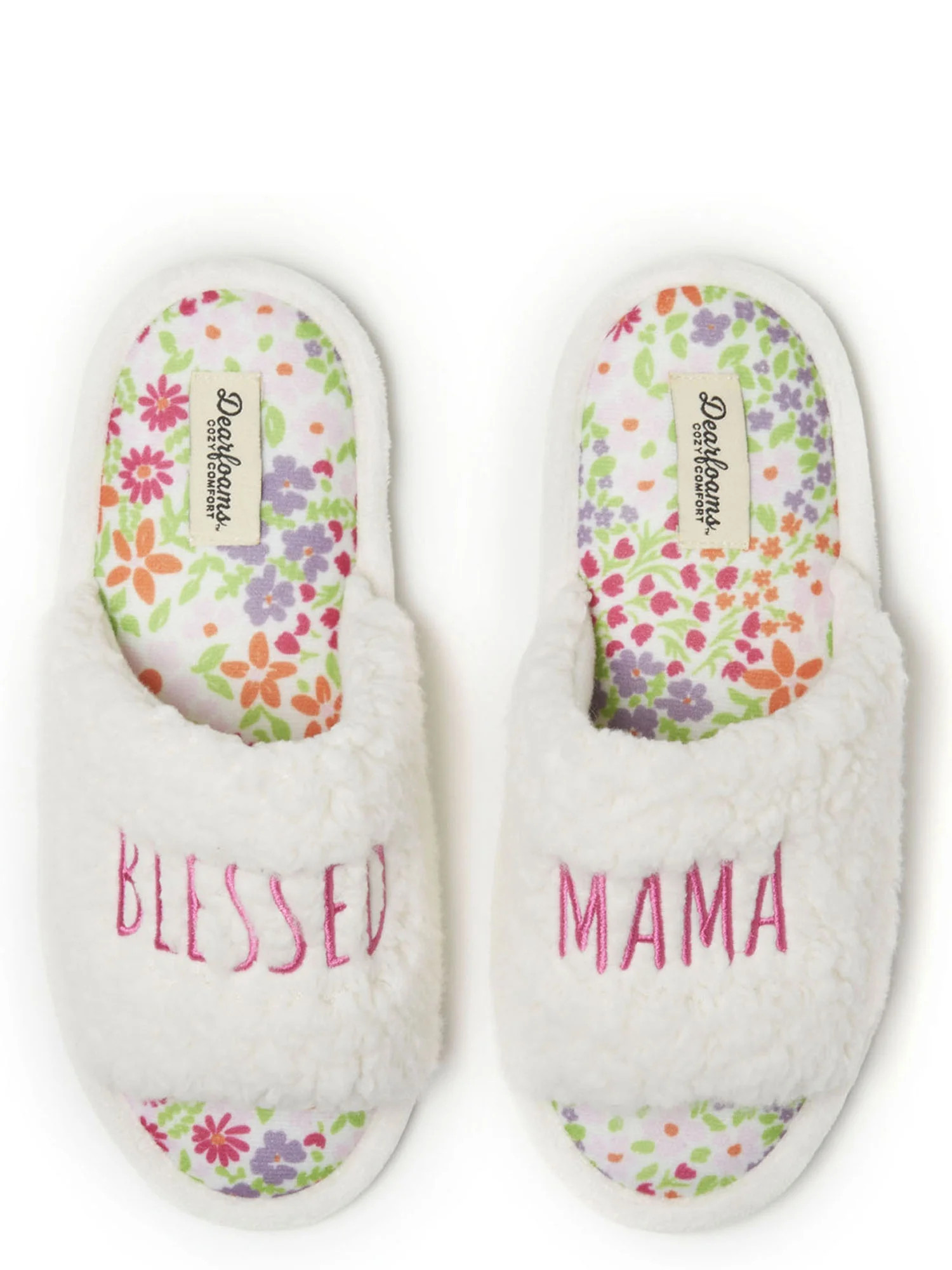Dearfoams Cozy Comfort Women's Teddy Slogan Slide - Walmart.com | Walmart (US)