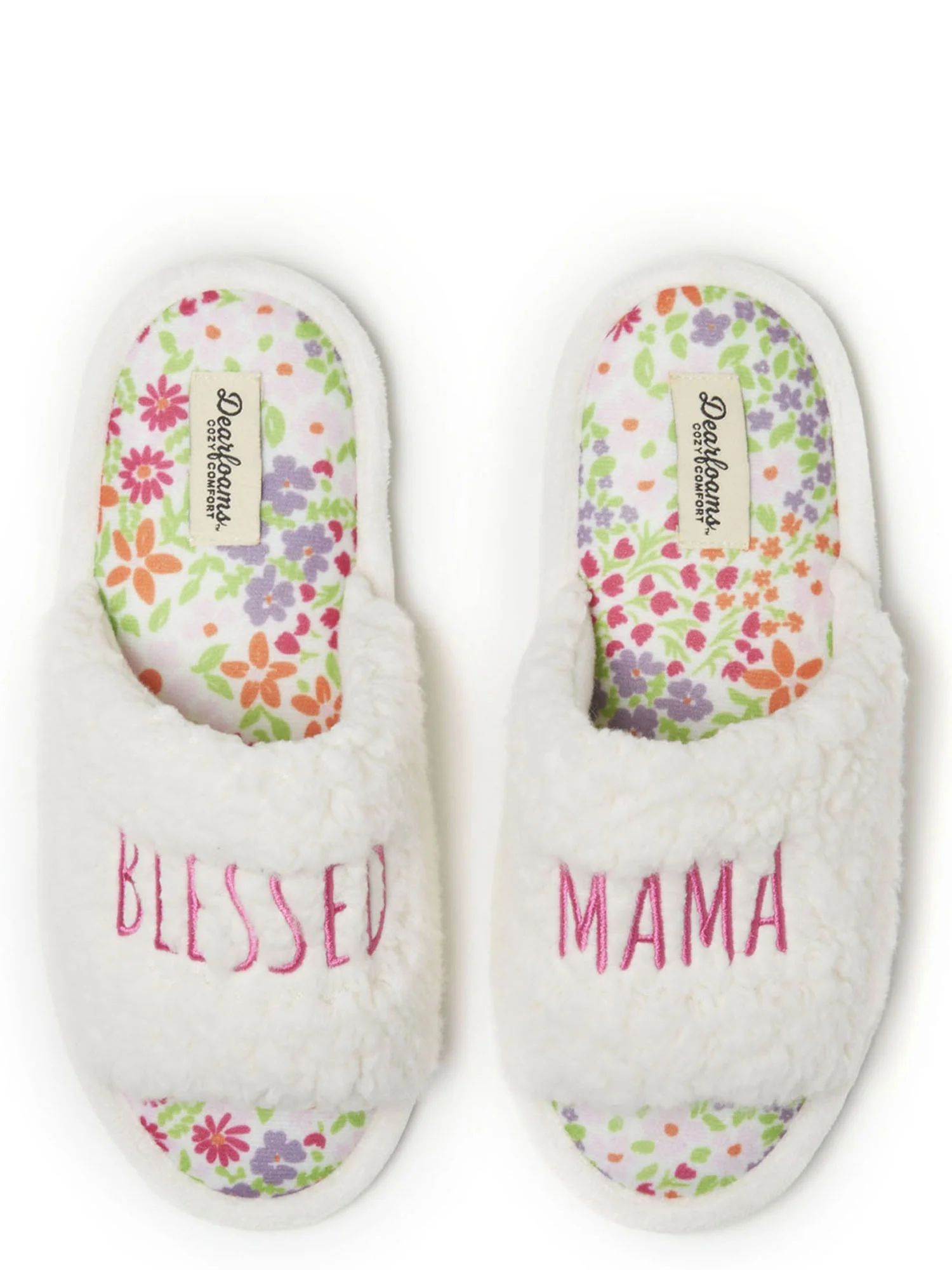 Dearfoams Cozy Comfort Women's Teddy Slogan Slide - Walmart.com | Walmart (US)