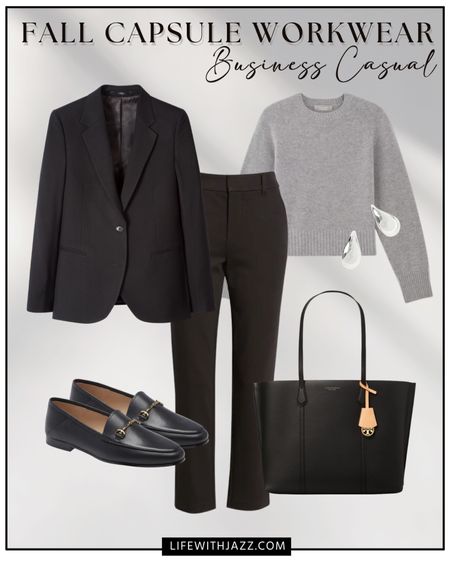 Fall business casual work outfit inspo 

Fall style / work outfit / office outfit / cool tones / blazer / cashmere sweater / loafers 

#LTKSeasonal #LTKworkwear