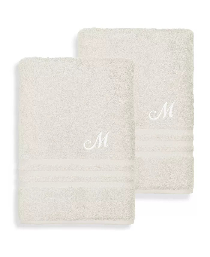 Textiles Turkish Cotton Personalized 2 Piece Denzi Bath Towel Set, 54" x 27" | Macy's