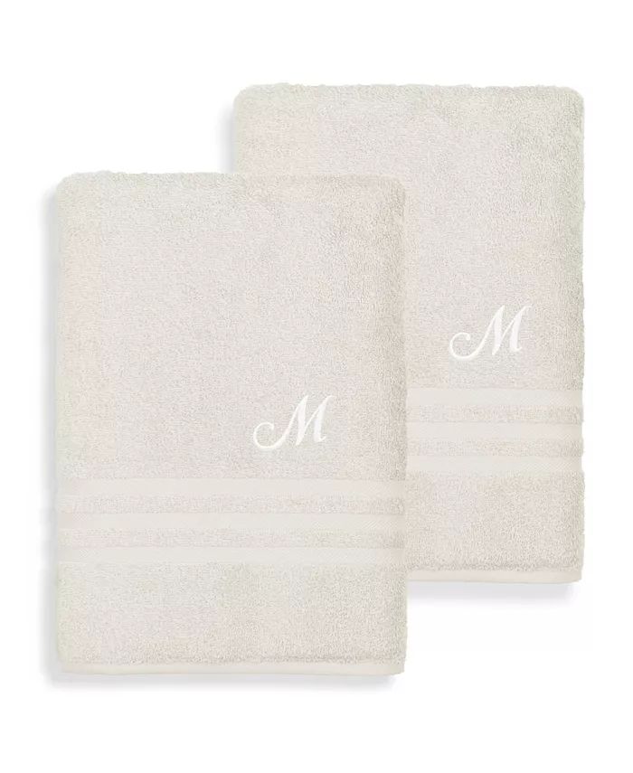 Textiles Turkish Cotton Personalized 2 Piece Denzi Bath Towel Set, 54" x 27" | Macy's