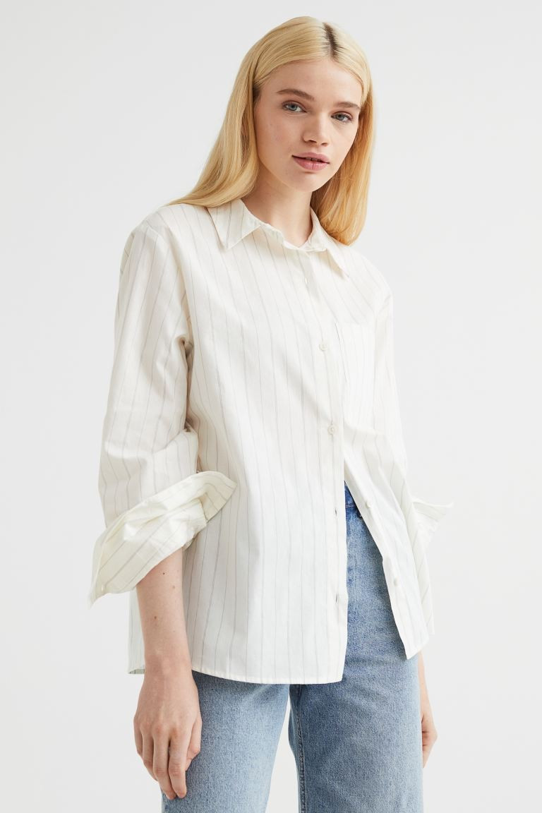 Oversized poplin shirt | H&M (UK, MY, IN, SG, PH, TW, HK)